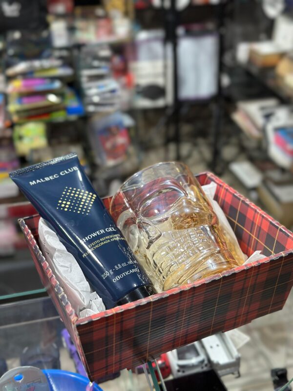 CESTA + SHOWER GEL MALBEC + COPO DE CAVEIRA