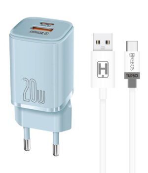 CARREGADOR COMPLETO TIPO C 2 ENTRADAS USB + TIPO C HS-505 C BRANCO