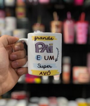 CANECA PORCELANA GRANDE PAI E UM SUPER AVÔ | VOVÔ É PAI COM AÇÚCAR