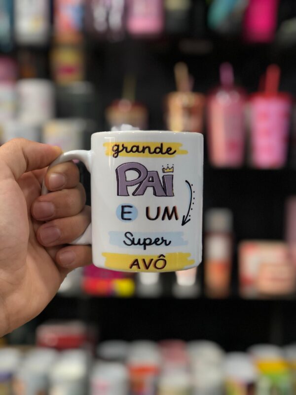 CANECA PORCELANA GRANDE PAI E UM SUPER AVÔ | VOVÔ É PAI COM AÇÚCAR