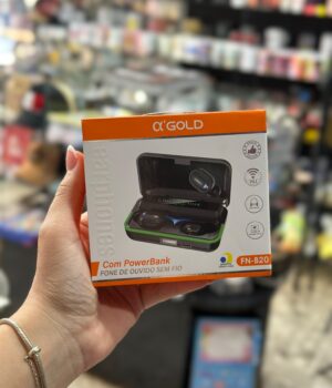 FONE DE OUVIDO SEM FIO PRETO COM BORRACHINHA FN-B20