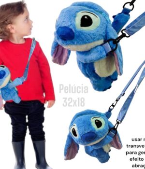 BOLSA PELUCIA STITCH TRANSVERSAL 32X18CM