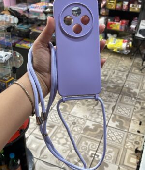 CAPINHA DE CELULAR REDMI 14C / POCO C75 CASE LILÁS COM CORDINHA