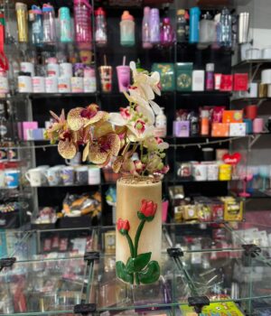 VASO COM ROSAS ARTIFICIAIS