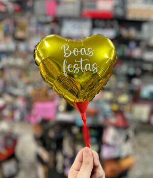 BALÃO BOAS FESTAS DOURADO