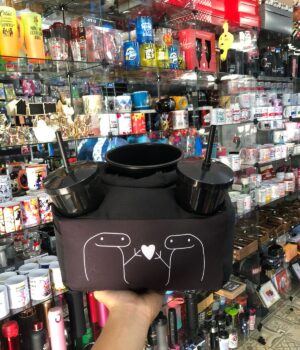 ALMOFADA DE PIPOCA PRETA COM FLORK