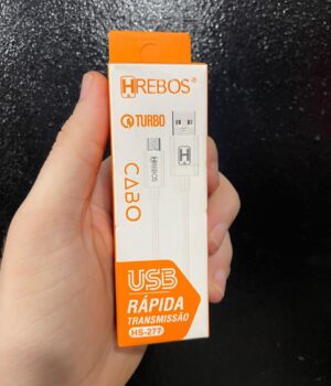 CABO USB + V8 2M BRANCO HS-277