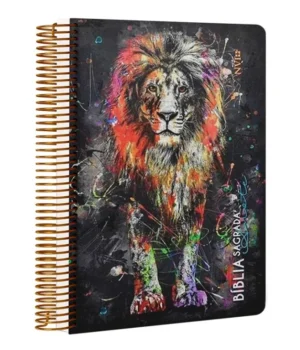 BÍBLIA ANOTE ESPIRAL LEÃO GRAFITE | NVI | LETRA NORMAL | COM ESPAÇO PARA ANOTAÇÕESC