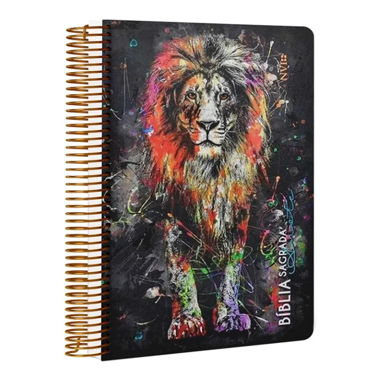 BÍBLIA ANOTE ESPIRAL LEÃO GRAFITE | NVI | LETRA NORMAL | COM ESPAÇO PARA ANOTAÇÕESC