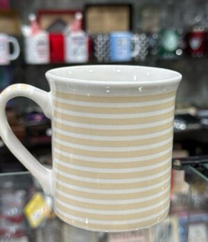 CANECA DE PORCELANA BRANCA | LISTRADA | 350ML