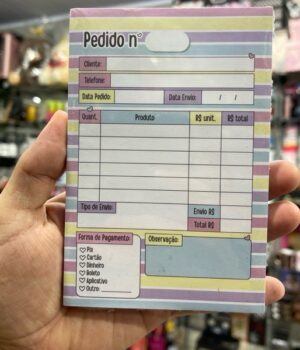 BLOCO DE PEDIDO CORES PASTÉIS 100 FOLHAS