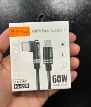 CABO TIPO C + TIPO C 1M 60W HS-598