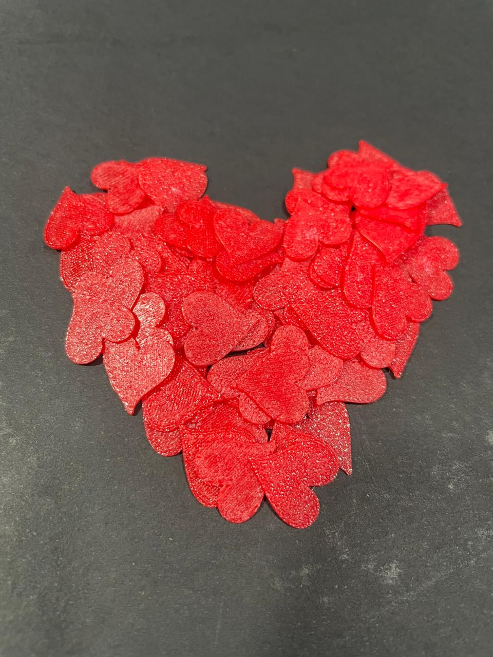 100 MINI CORAÇÕES PARA SUPRESAS ROMÂNTICAS OU DECORAÇÃO DE CAMA, MESA OU CESTAS