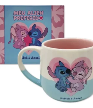 CANECA STITCH & ANGEL NAMORADOS 400ML