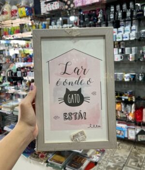 QUADRO LAR É ONDE O GATO ESTÁ