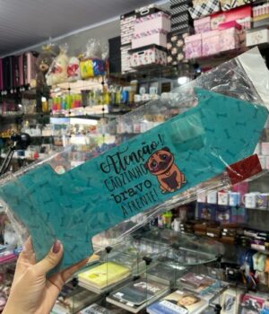 QUADRO SETA ATENÇÃO CÃOZINHO BRAVO