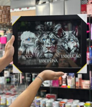 QUADRO MOLDURA PRETA FOCO DISCIPLINA EXECUÇÃO 30X40CM