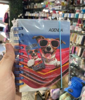 AGENDA AZUL CACHORRINHO COM ÓCULOS