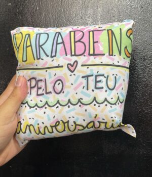 ALMOFADA 20x20CM | PARABÉNS PELO TEU ANIVERSÁRIO