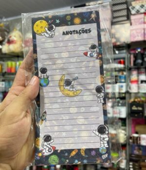 BLOCO DE ANOTAÇÕES ASTRONAUTA 10x20cm