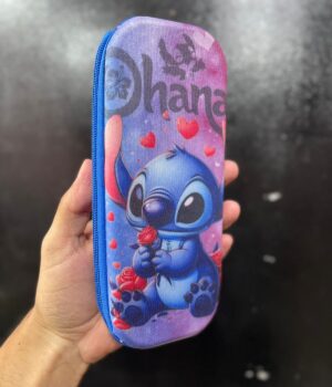 BOLSINHA ESTOJO DO STITCH ZIPER AZUL OHANA