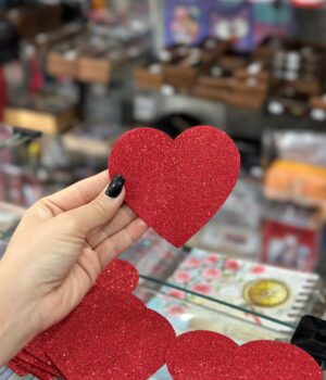 10 CORAÇÕES VERMELHOS DE EVA 10CM PARA SURPRESAS ROMÂNTICAS OU DECORAÇÕES