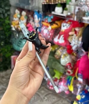 CANETA COM PINGENTE DE GATO PRETO