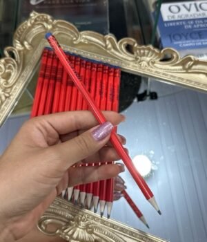 LÁPIS PRETO COM BORRACHA | VERMELHO