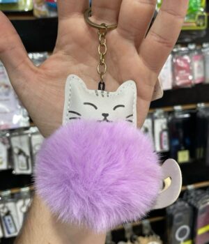 CHAVEIRO DE PELÚCIA GATO LILÁS