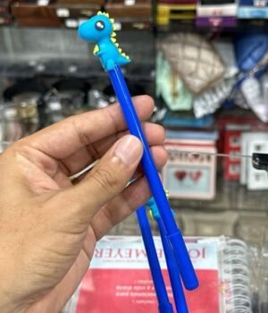 CANETA DINOSSAURO AZUL TINTA PRETA