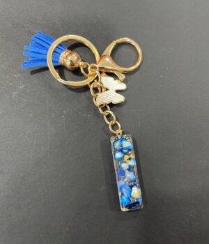 CHAVEIRO DE RESINA LETRA I LETRA AZUL