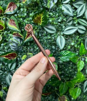 CANETA COM COROA BRONZE