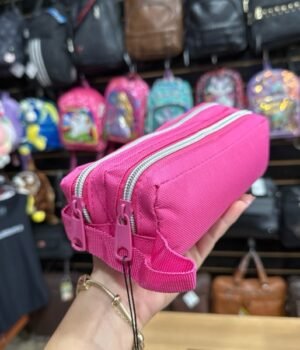 ESTOJO ROSA COM 2 ZÍPER