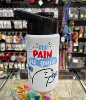 GARRAFA PLÁSTICO BRANCA NO PAIN NO GAIN 500ML