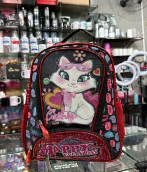 MOCHILA PRETO INFANTIL DE GATO CATHIE